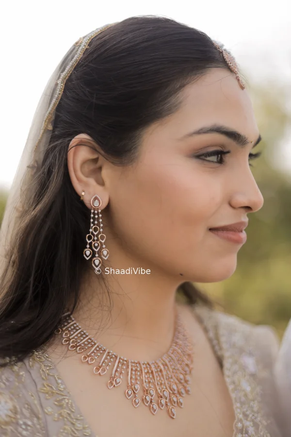Engagment Bride wearing Minimal Jewelry