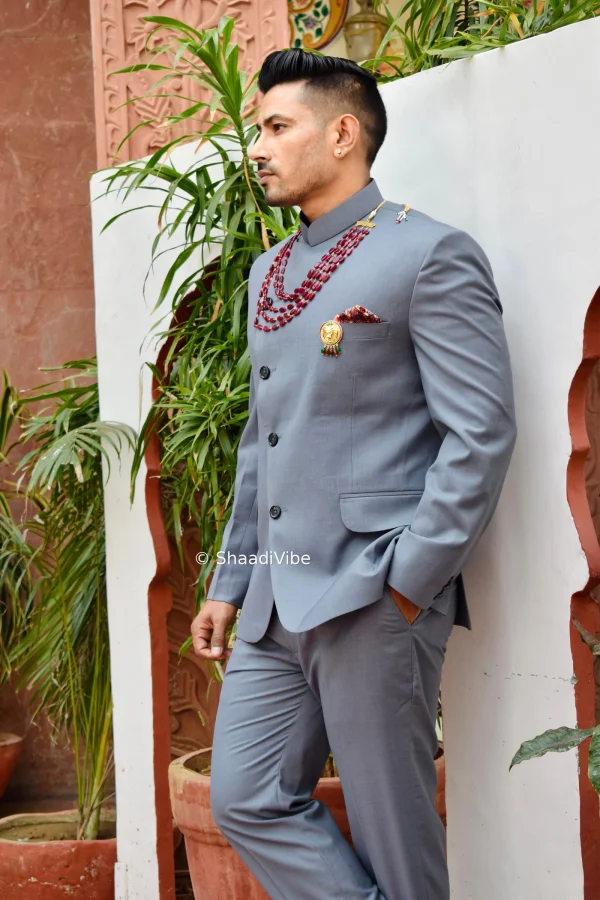Men classic grey Bandhgala