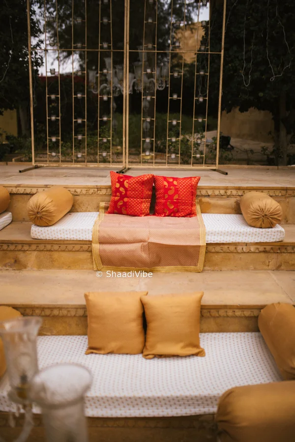Sangeet seating decor ideas.