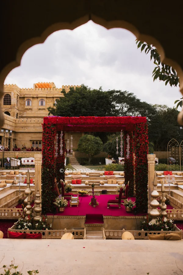 Red Rose Wedding mandap decoration