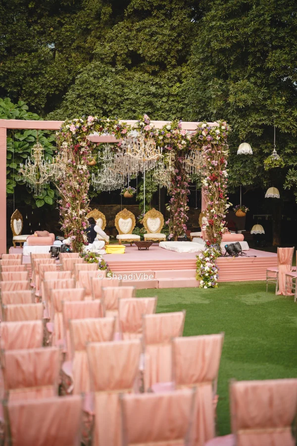 Indian wedding decoration in Peach Colour